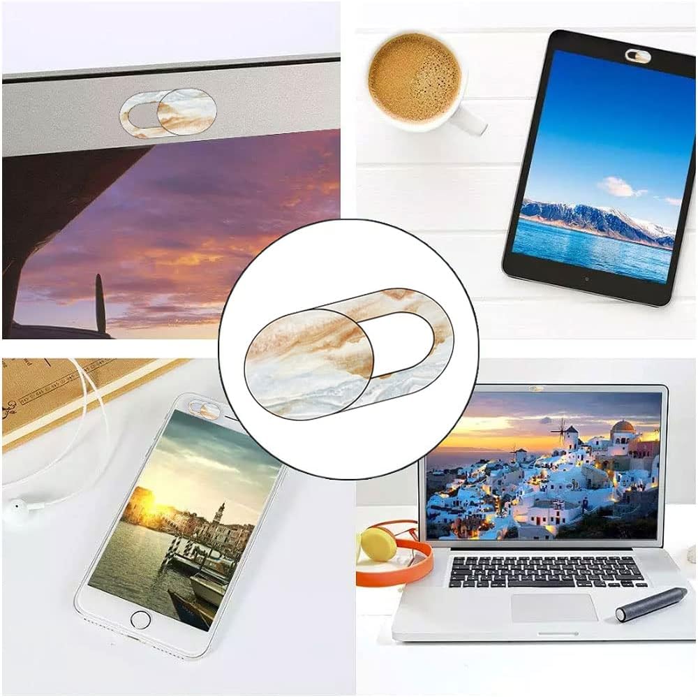 FadyRaye 8 Pack, Marble Laptop Camera Cover Slide Cute Webcam Cover Slide Phone Camera Cover, Ultra-Thin Computer