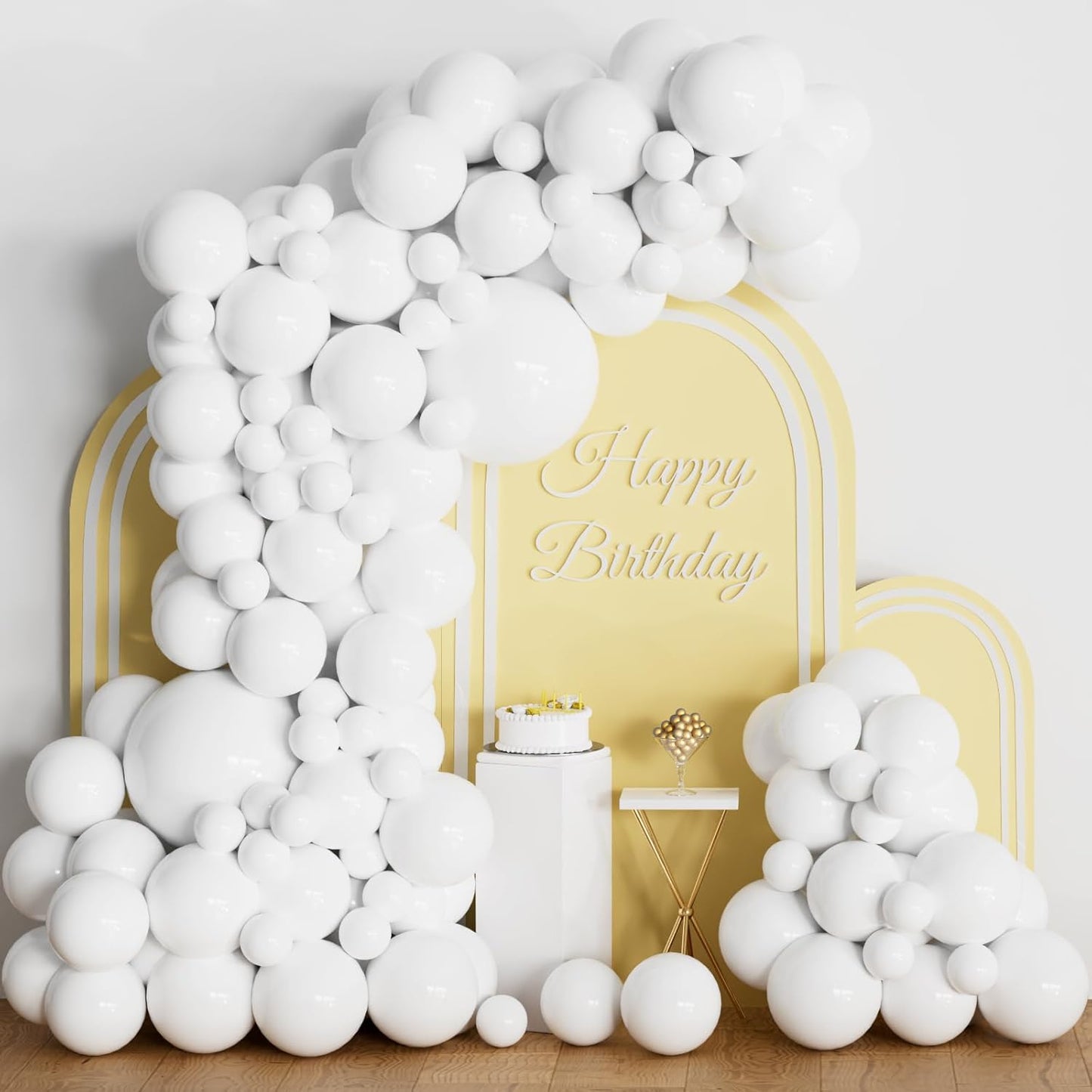 White Balloons 18 Inch - Large Latex Helium Balloons for Weddings, Birthdays & Baby Showers | 12 Pack