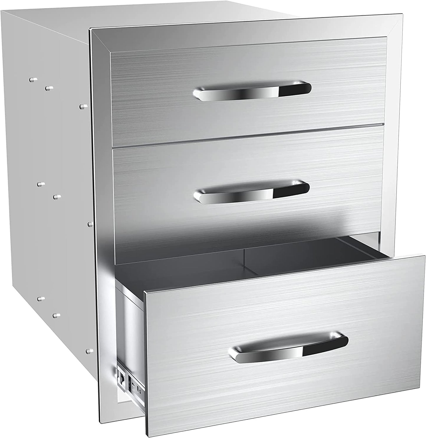KODOM Outdoor Kitchen Drawers 14W x 21H x 23D Inch, Flush Mount Access BBQ Island Drawers for Outdoor Kitchens or Patio Grill Station