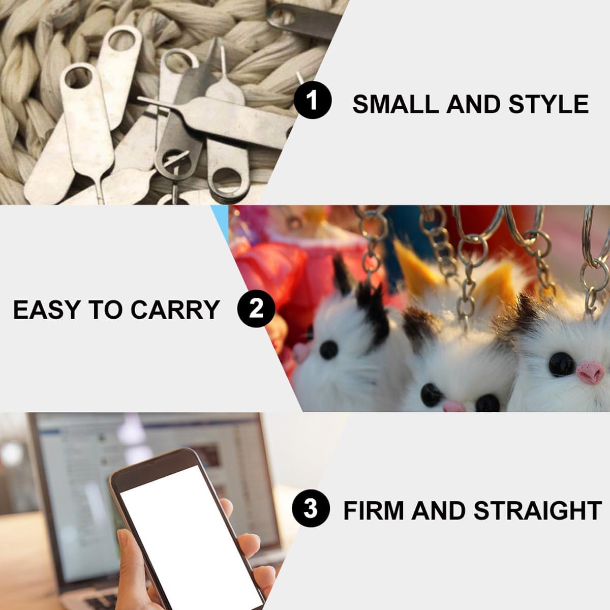 100pcs Set DOITOOL Universal Sim Pin Eject Tool Hard Steel Mobile Phone Sim Tray Remover for Smartphones and Tablets