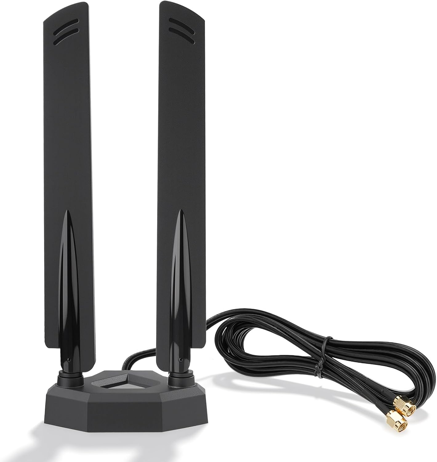 Eightwood 7 6GHz 5GHz 2.4GHz 7 WiFi Antenna Tri-Band RP-SMA Antenna with Magnetic Base for PC Desktop Computer Gaming