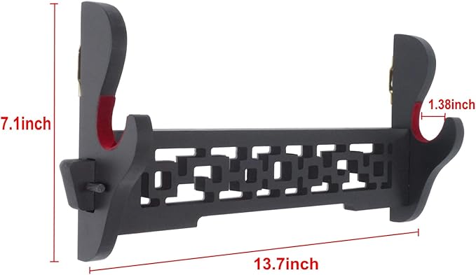 Eforlife Sword Holder Wall Mount Samurai Sword Katana Wakizashi Display Holder Stand Bracket Hanger 1-Tier