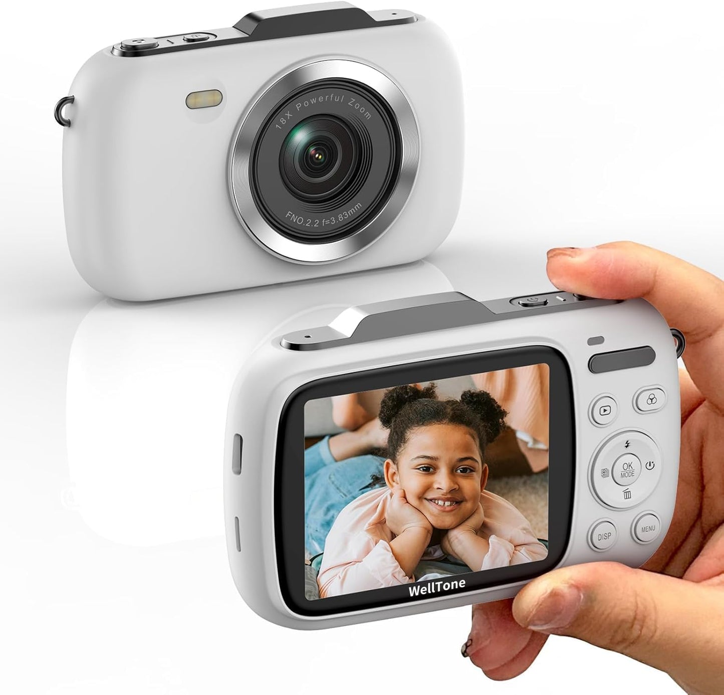 KOMERY 4K 64MP 18X 2.8'' WellTone Digital Camera Kids Video Photography Cameras, Compact Zoom Point and Shoot