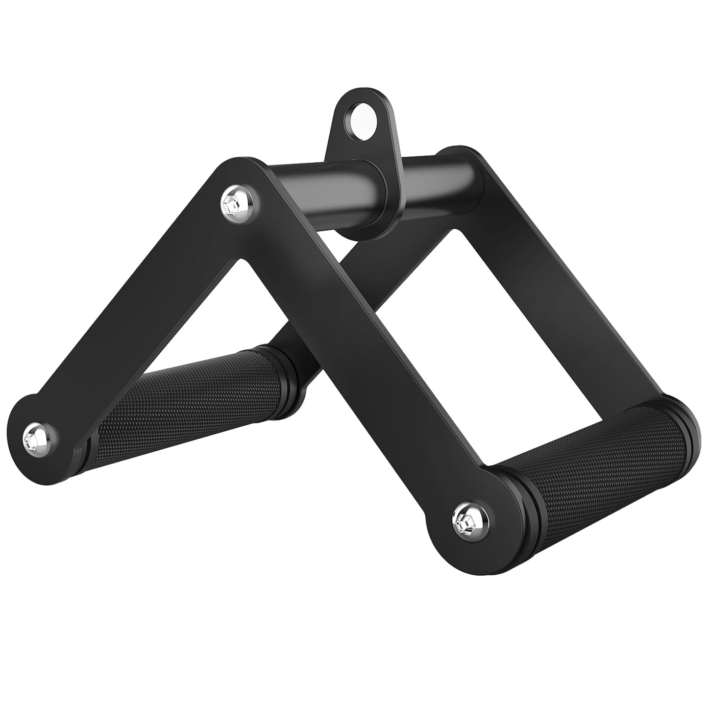 Fit4Fun Double D Row Handle Cable Attachment, Non-Slip Rubber Grip V Bar for Gym Cable Machine, Heavy Duty Row Handle for Back Training