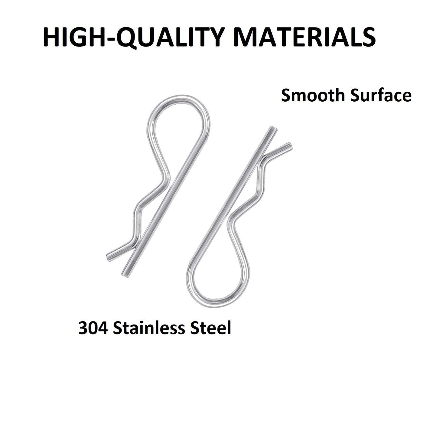 8Pcs Cotter Pins, Heavy Duty Hitch Pins Clip R Clips Cotter Pins, Stainless Steel Spring Retaining Wire Hair Pins， Large for Trailer Tractors Mower Carts Truck Pin Clip M4x75mm