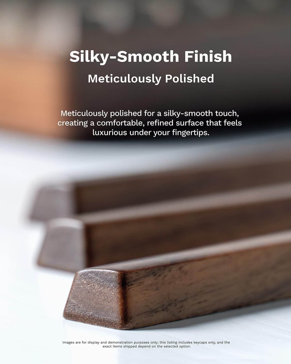 Loha Custom Set, Sets (R4 1.00U (1-Key)) Black Walnut Wood Keycaps, Wooden Keycap for Mechanical Keyboard, OEM Profile