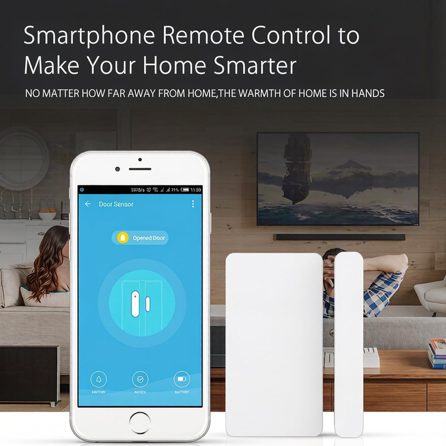 EACHHAHA Mini Door Sensor, Wireless Door Window Sensor for Home Automation, Works with APP, Zigbee Door Sensor, No Hub