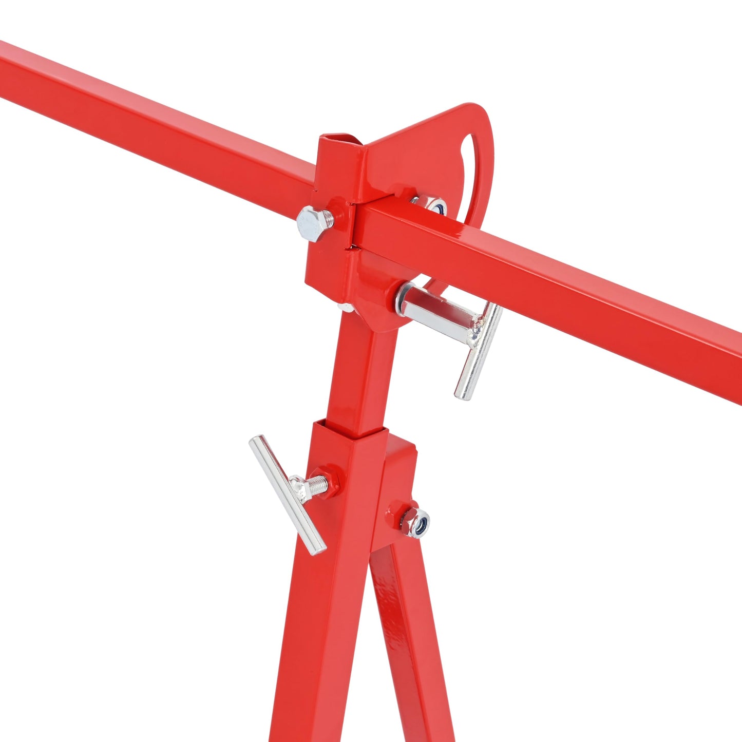 ALMULOO Paint Stand Rotating Auto Panel Repair Stand Universal Folding Vehicle Parts Holder w/Adjustable Hooks Mobile Casters Steel Red Powder Coated