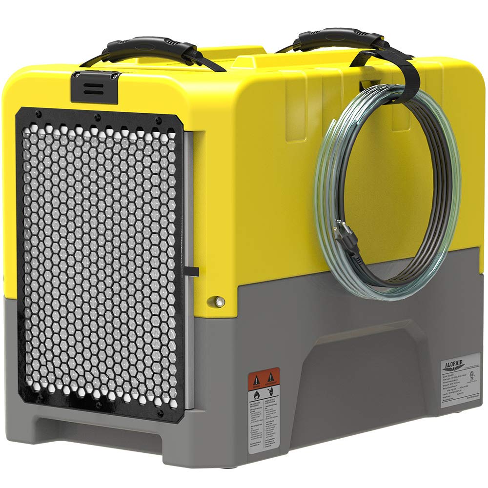 ALORAIR 180 PPD Commercial Dehumidifier with Pump Drain Hose, LGR Dehumidifiers for Basement Warehouse & Job Sites, Crawl Space Dehumidifier for Water Damage Restore, 6-Year-Limited Warranty, Yellow
