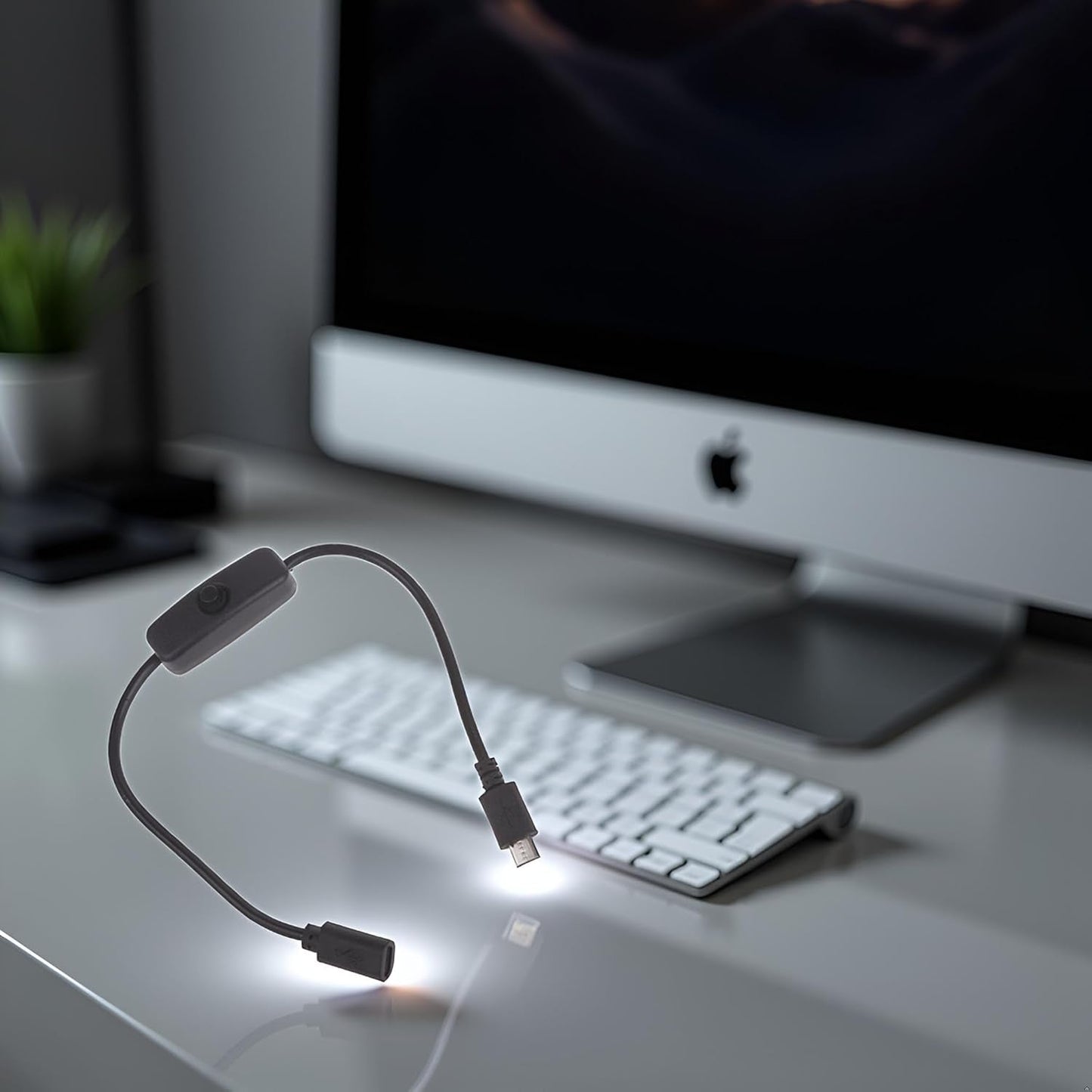 GANPUB Black Micro USB Extension Cord with On Female to Male Extension Cable Switch for and Other Micro USB Powered