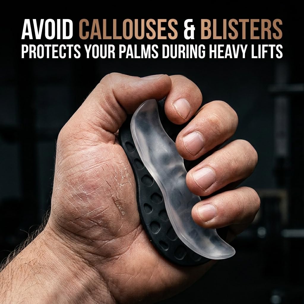 NADUSEP Gym Grips Anti-Slip for Weight Lifting – Silicone Workout Grips Pads for Palm Callus Protection, Ergonomic Weightlifting Gym Gloves for Deadlift Pull Ups Barbell Training Men Women