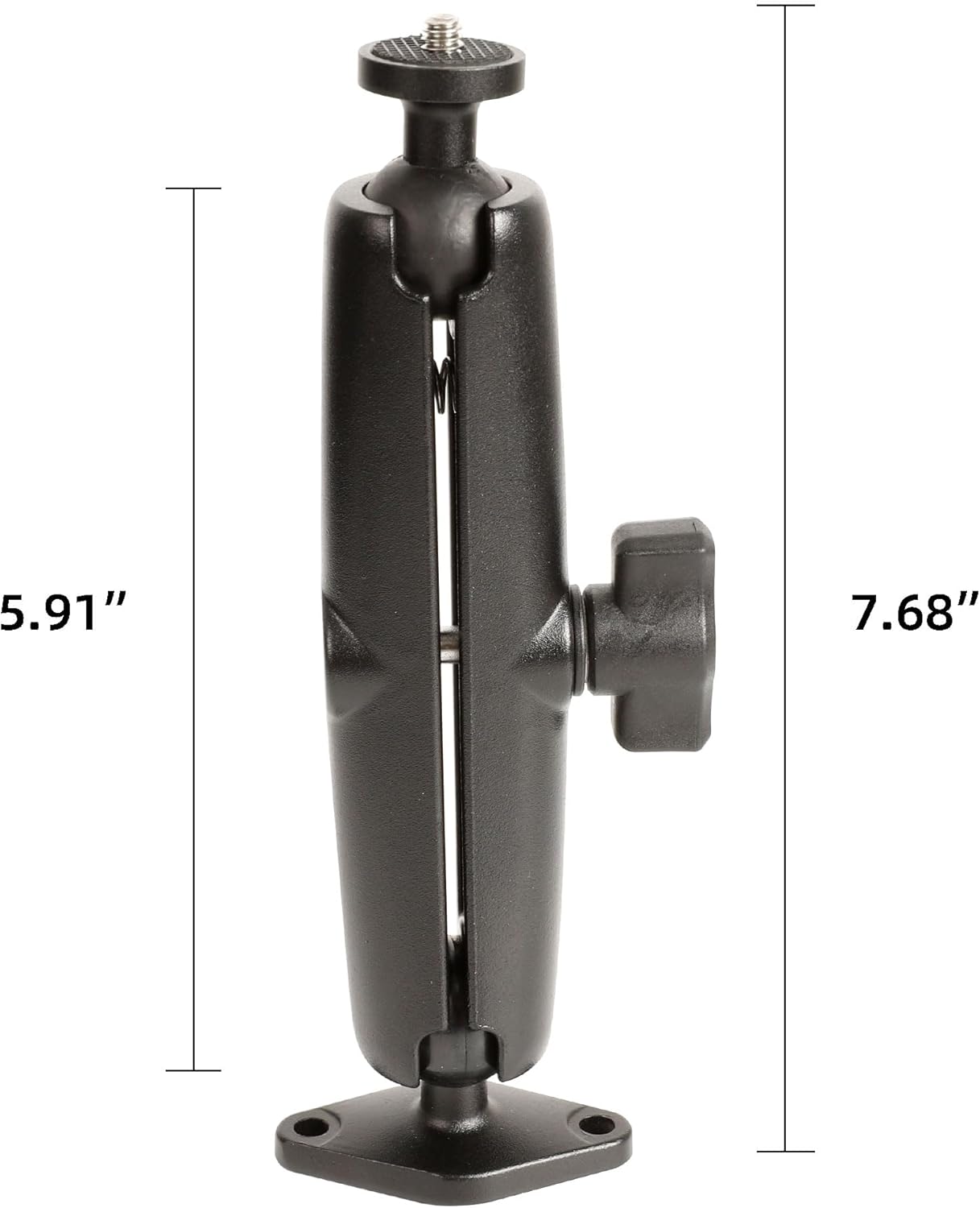 xik 1/4"-20 5.91 inch 1" Heavy Duty Thread Mount: Aluminum Long Arm with Double Ball Head & Ball- Rhombic Base - Fits