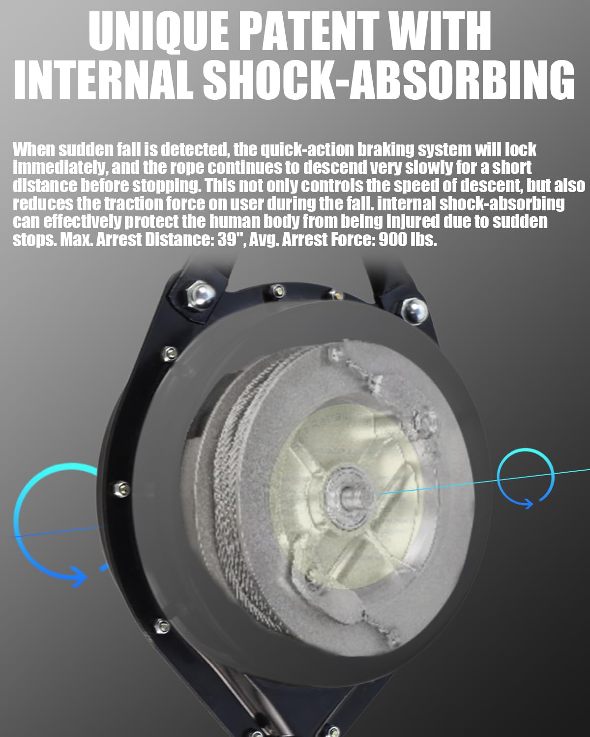 [Internal Shock Absorber] Self Retracting Lifeline Shemior 33FT SRL, No Tangle+Aviation Grade Galvanized Steel Cable, Retractable Safety Lanyard, Fall Arrest Roofing Gear, ANSI Compliant