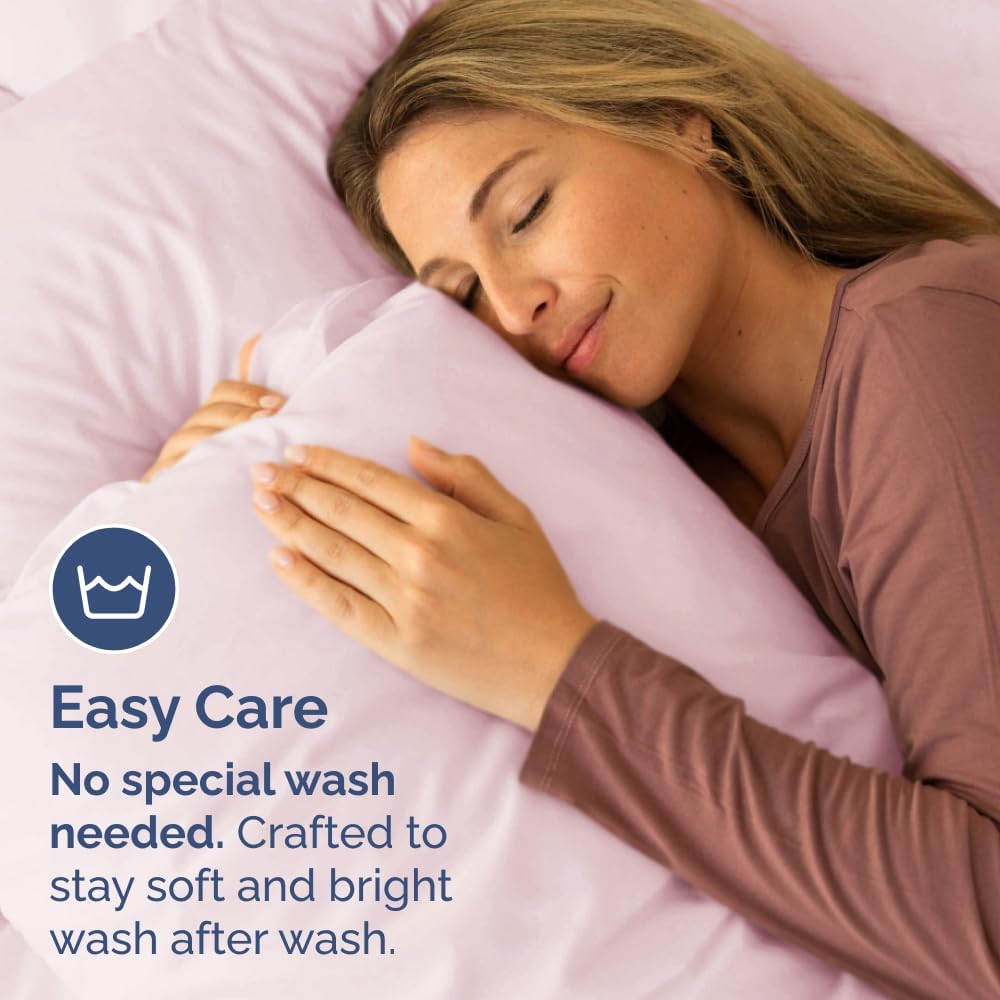 Skiennix Queen Pillow Cases Set of 2 | Ultra Soft Hotel Quality, Wrinkle-Free & Fade Resistant - Lavender Pink