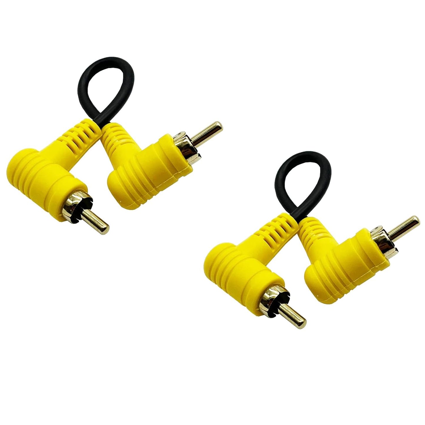 Elbow (15cm 2PCS) RCA Audio Cable Gold-Plated RCA line Lotus Male and Male Extension Lotus AV Video Cable Projector