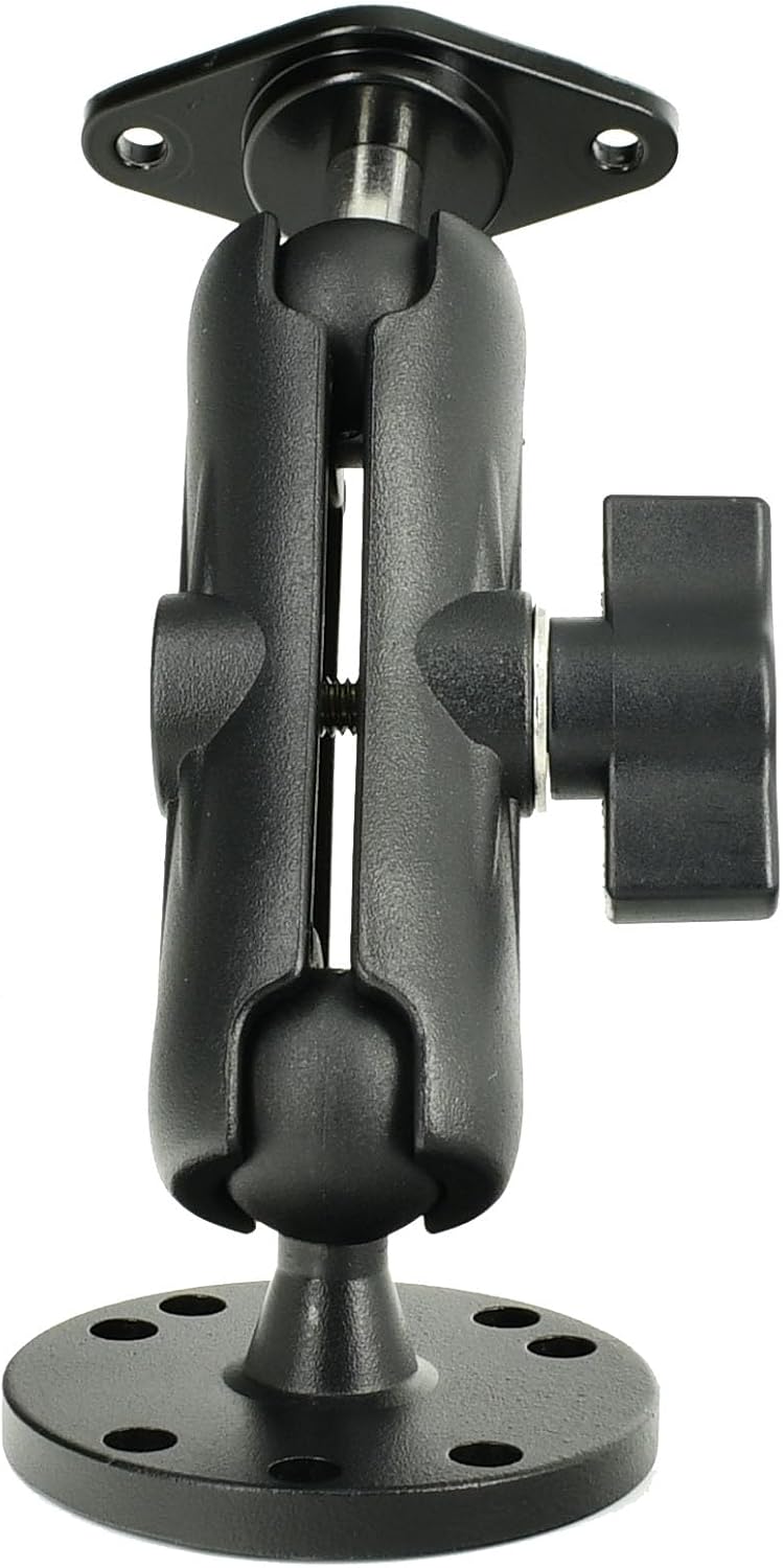 VAUBORTTI 1-Inch Aluminum Ball Mount with Diamond and Round Base, AMPS Hole Pattern for Car Boat Dash Mounting