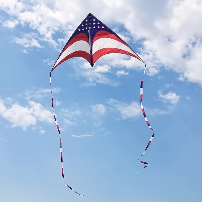 Mint's Colorful Life 60'' Delta Kite With 7.1in Reel Winder, Easy Flying & String Spool for Kids & Adults, Best Beach Set for Beginners