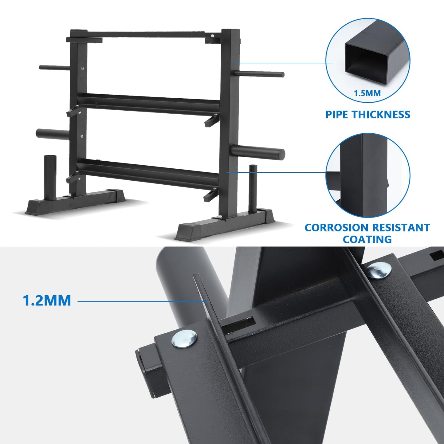 Cometofit Adjustable Dumbbell Rack, Dumbbell Set with Storage Rack for Kettlebells, Weight Organizer Stand, Weight Rack, Kettlebell Rack