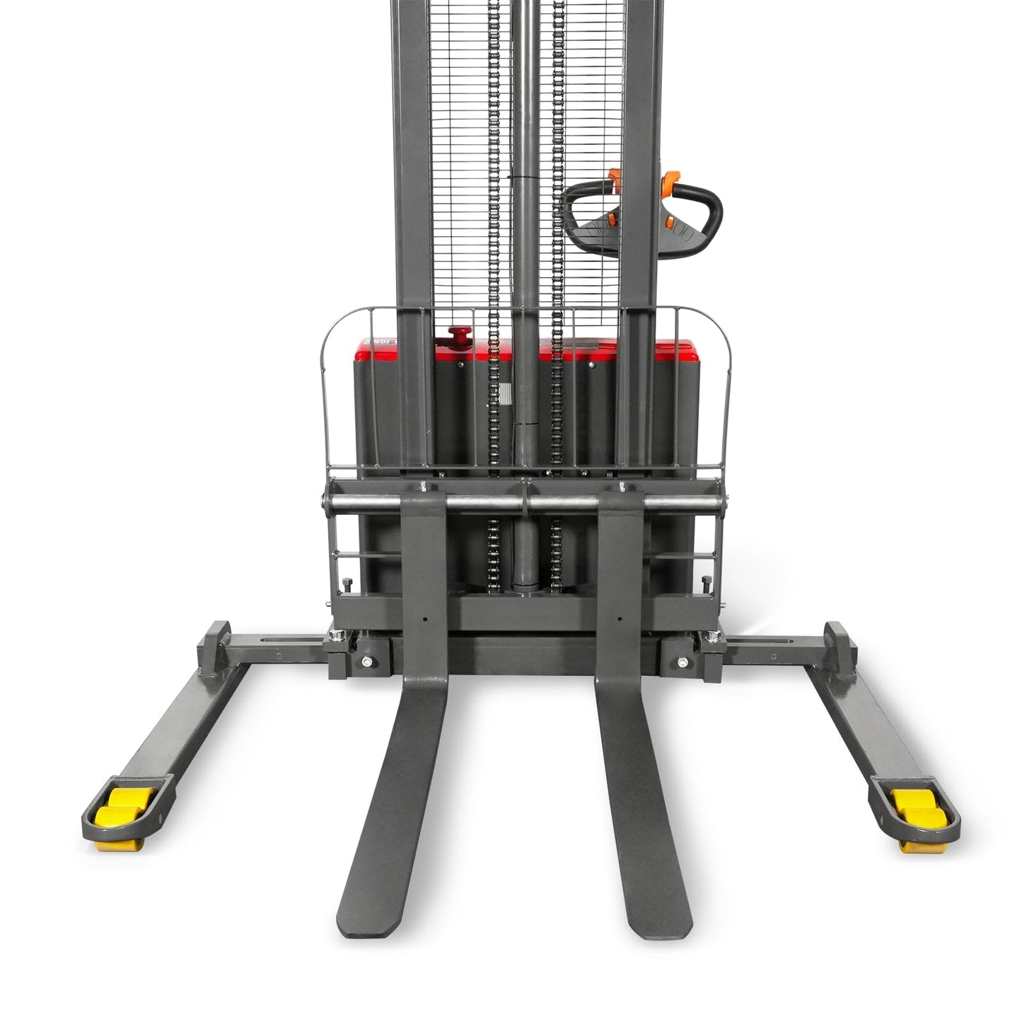 MechMaxx 2640lbs Lithium-ion Electric Straddle Stacker, 98" Lift, Adjustable Legs & Forks, Model F26-98S