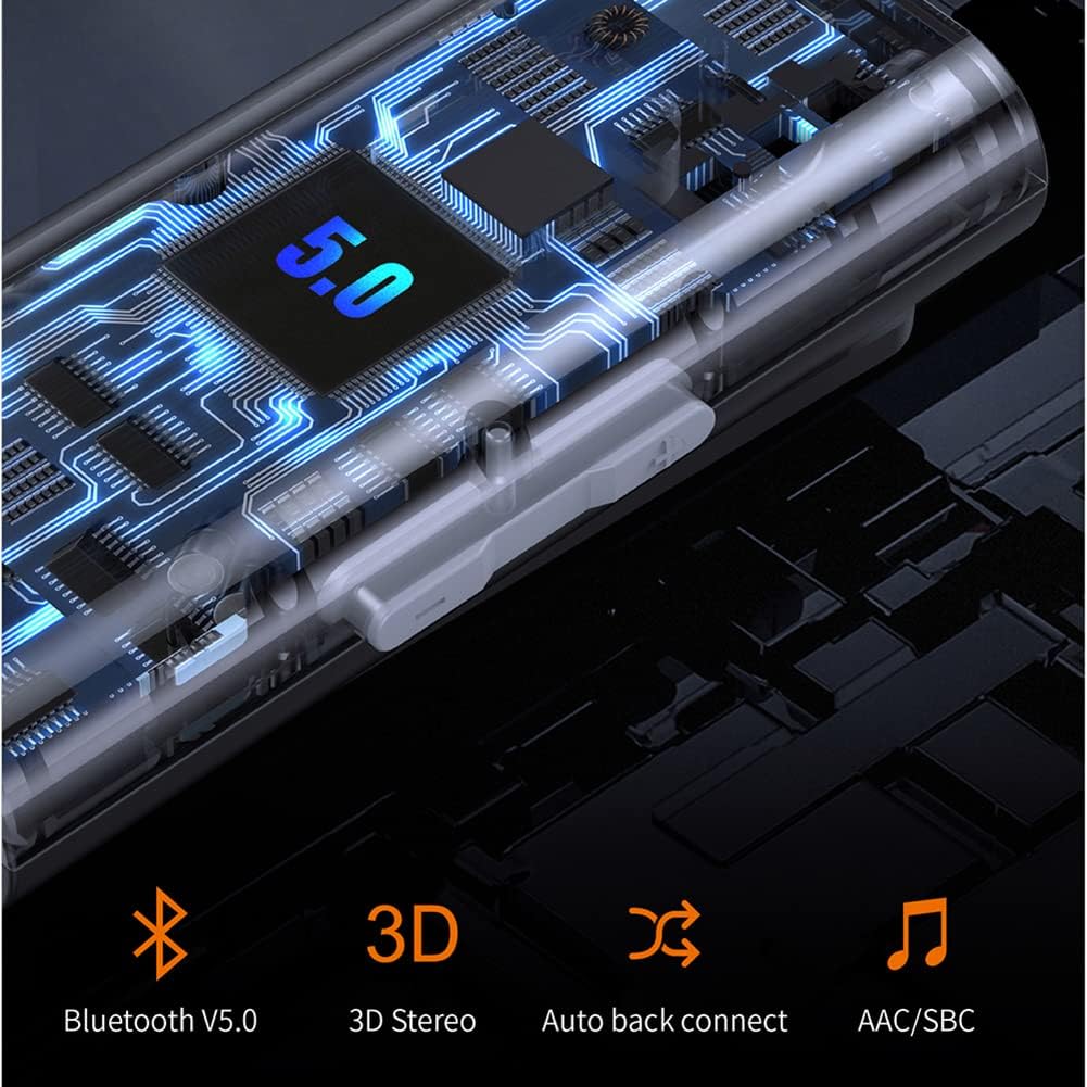 WYYHAA 5.0 3.5Mm 20H Upgraded Bluetooth Music Receiver, Aux Wireless Audio Adapter with Battery Life Support TF Card
