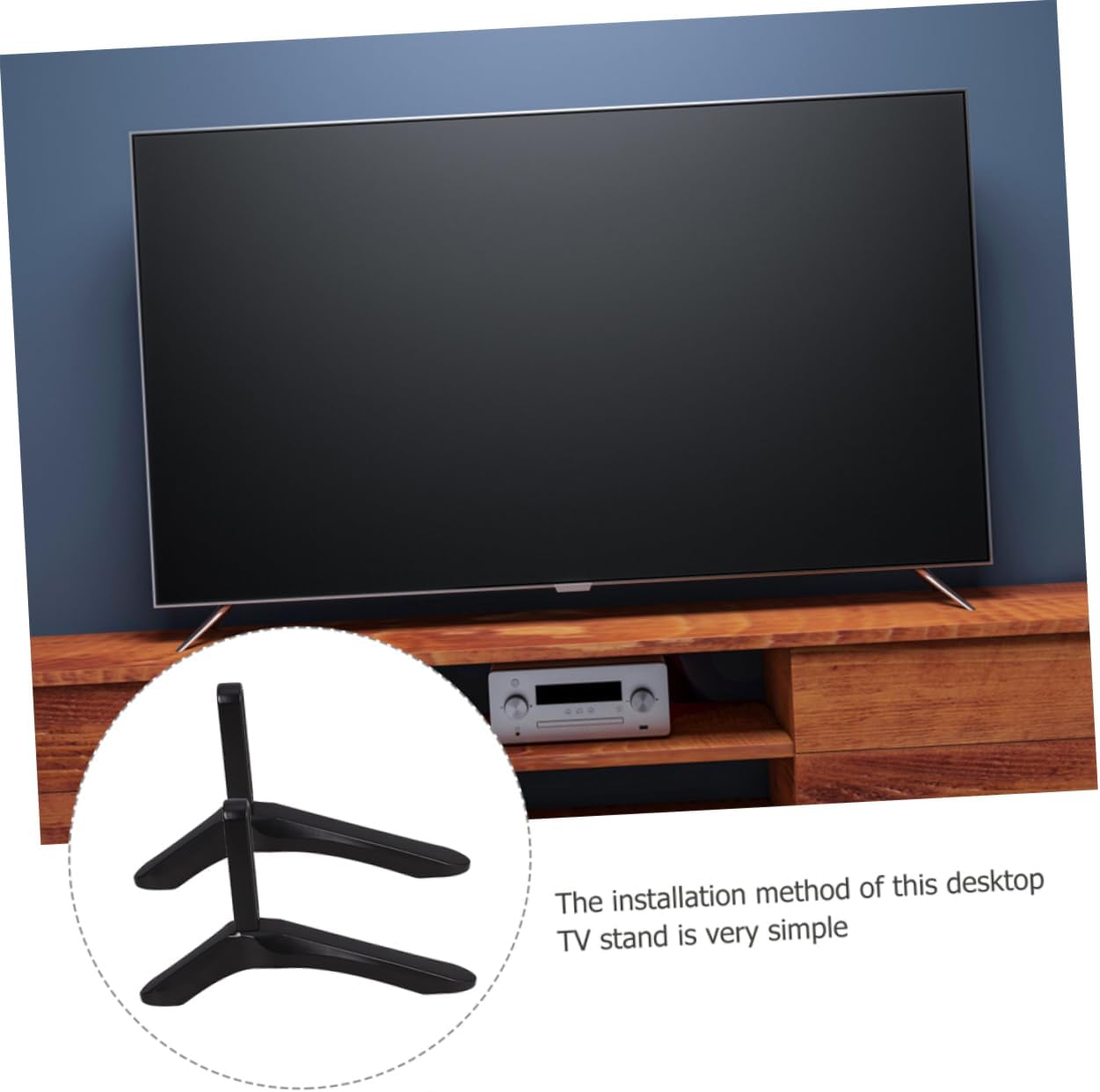 DECHOUS Sturdy Aluminum Low Profile TV Stand - Modern White Design for Living Room