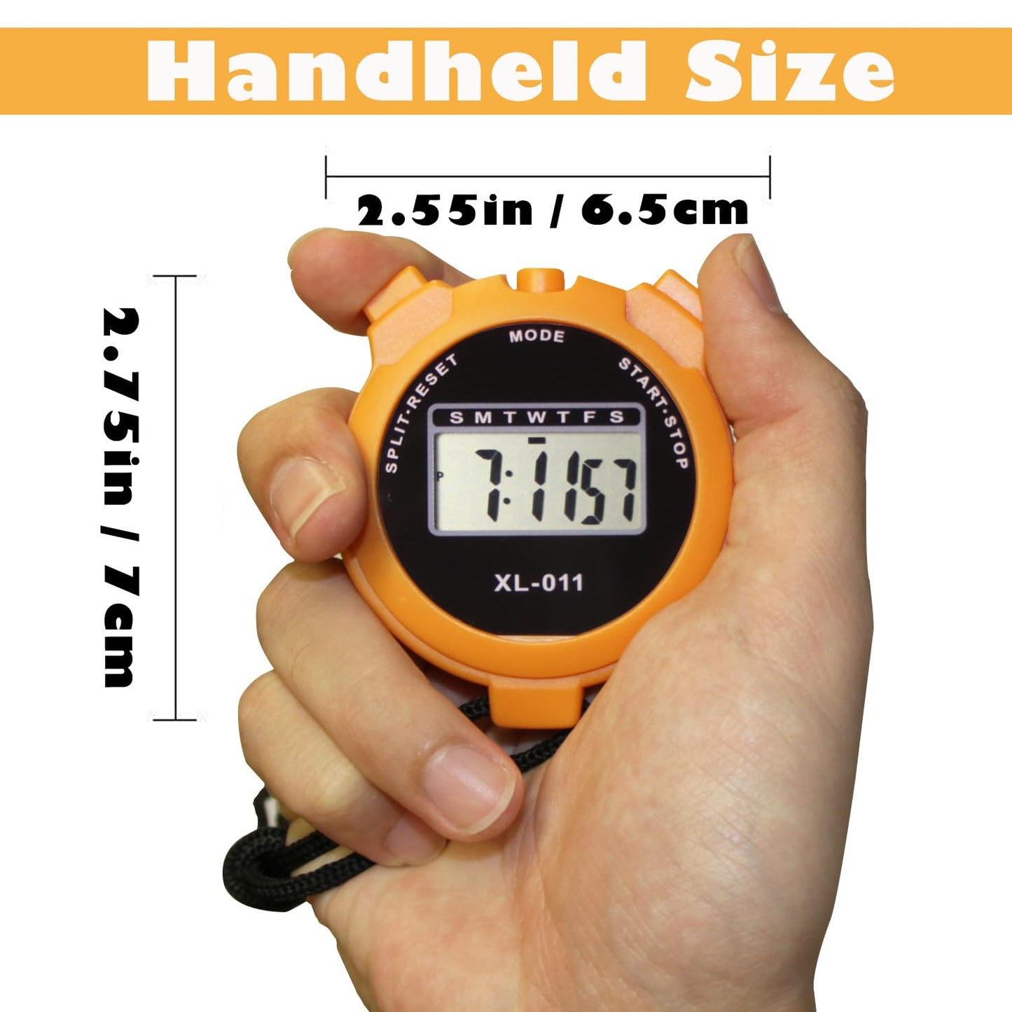 6-Pack Multi-Function Electronic Digital Sport Stopwatch Timer, Large Display with Date Time and Alarm Function, Sports Coaches Fitness Coaches and Referees (Blue+Red+Black)