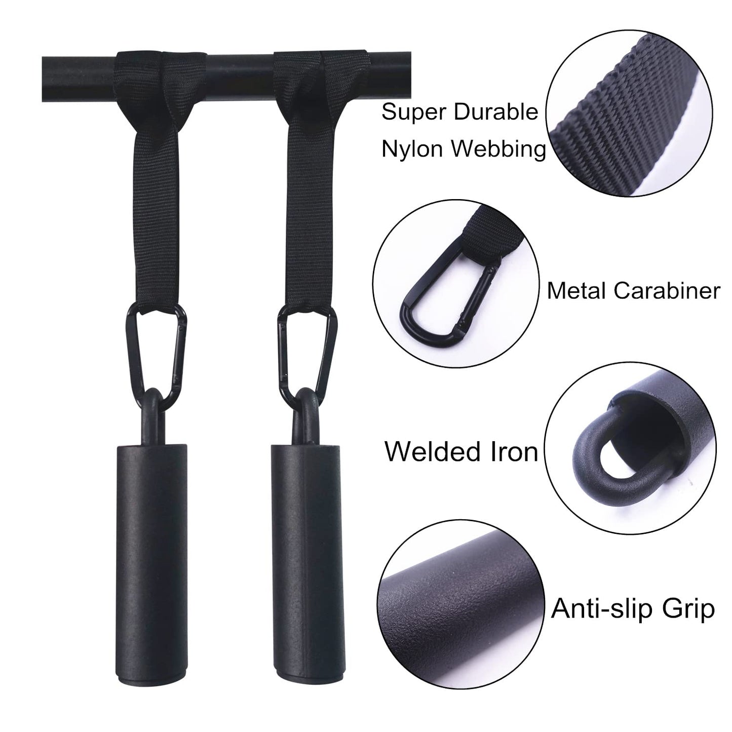 Lights Mountain Steel Cannonball Pull Up Grips Rock Climbing Holds Set Pull Up Ball Hold Grips with Hanging Strap Strong Carabiners Finger Strengthener, Forearm, Biceps, Back Muscles Training