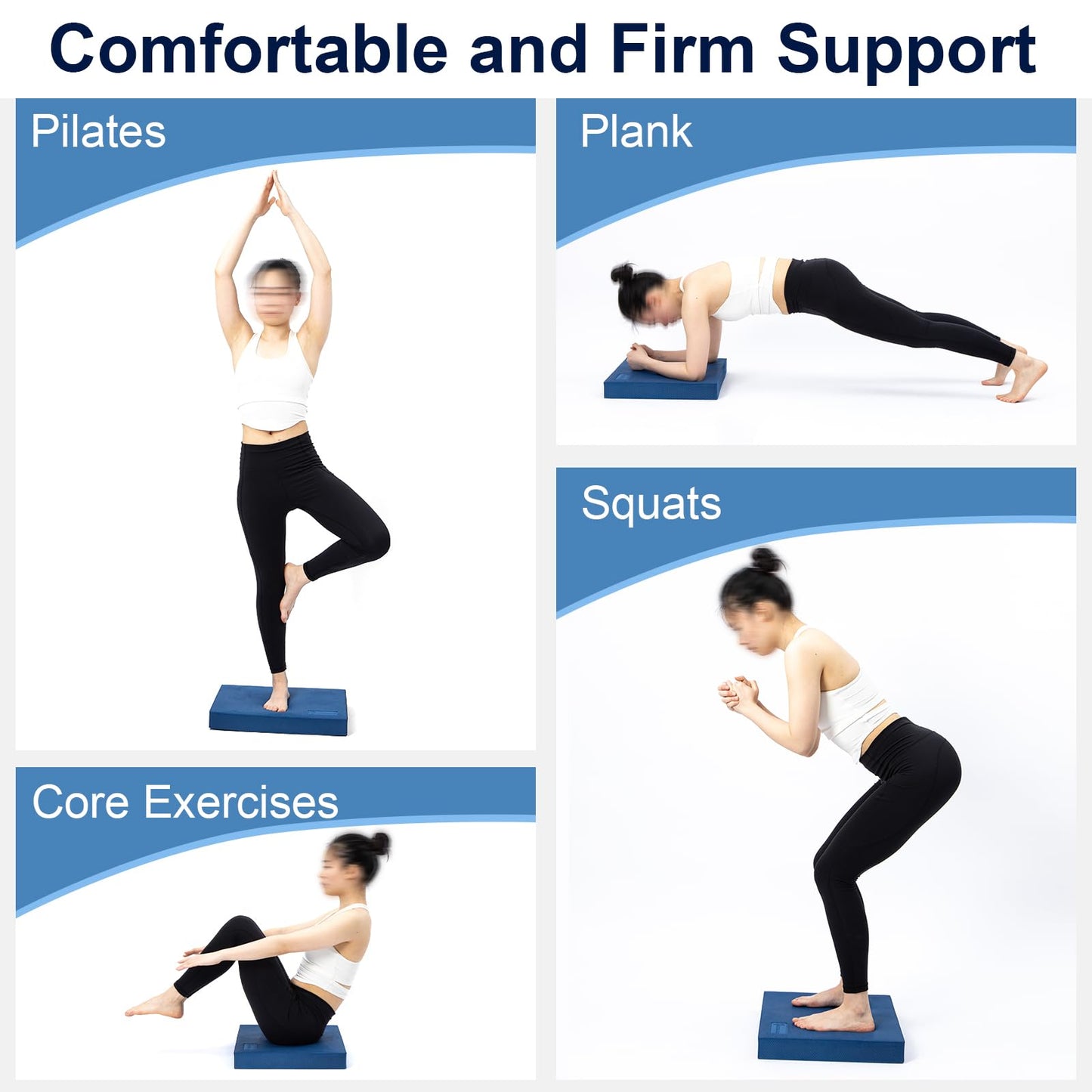 StrongTek 2-Pack Extra Wide Balance Pads, 19" x 15.8" x 2.4" High-Density TPE Foam for Physical Therapy & Exercise, Non-Slip, Water-Resistant, Stability & Core Strength Training