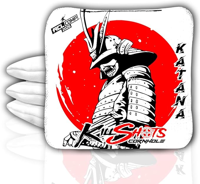 Killshots Cornhole | Katana Series | Limited Edition | ACL Certified Cornhole Bags | Premium Quality | Dual-Speed | Durable & Weather Resistant | Set of 4 Bags