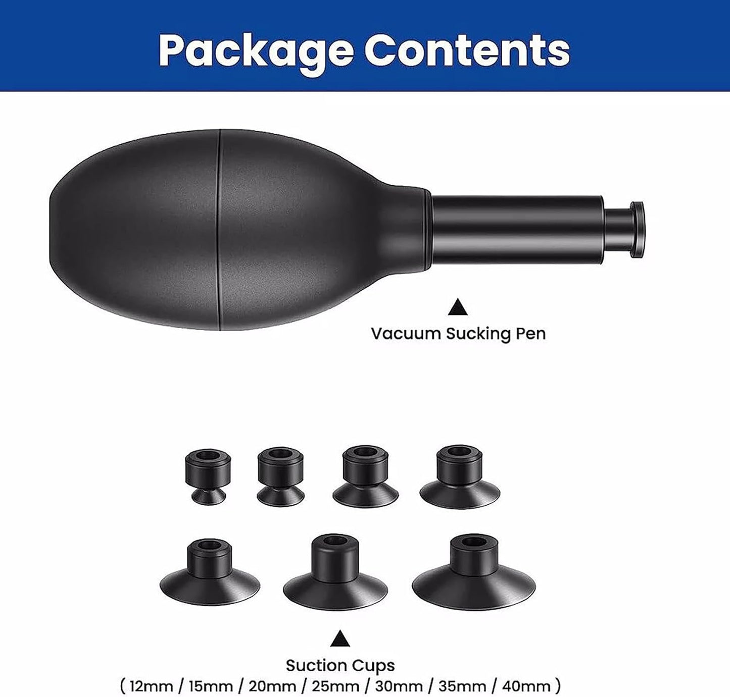 CHICHIYANG 7pcs Set Lens Sucker Kit, Suction Pen and Suction Cups, Changeable Anti-Static, ESD Conductive Silicone
