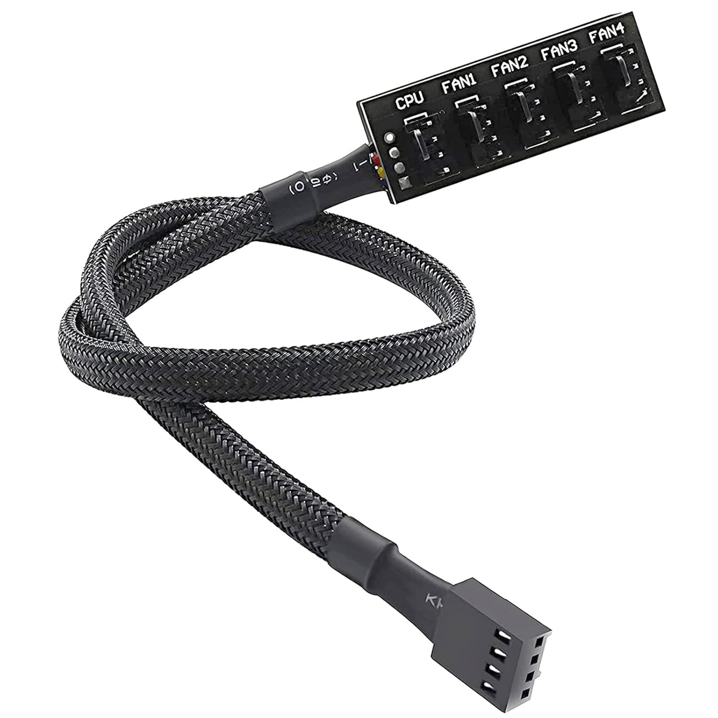 ThreeBulls 4 PIN/3PIN 12V 1 5 (15.7 Inch) PWM Fan Hub, PC CPU Cooling Power Fan Extension Cable Hub Splitter Adapter