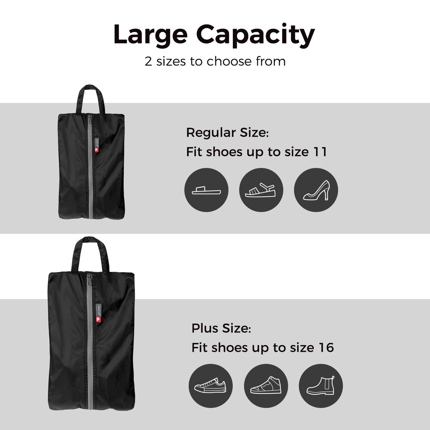 pack all Foldable Shoe Bag for Travel, Water-Resistant Ultralight Shoe Pouch for Gym, Odor-Resistant Soccer Cleats Bag for Sport (Dual Pocket Version)