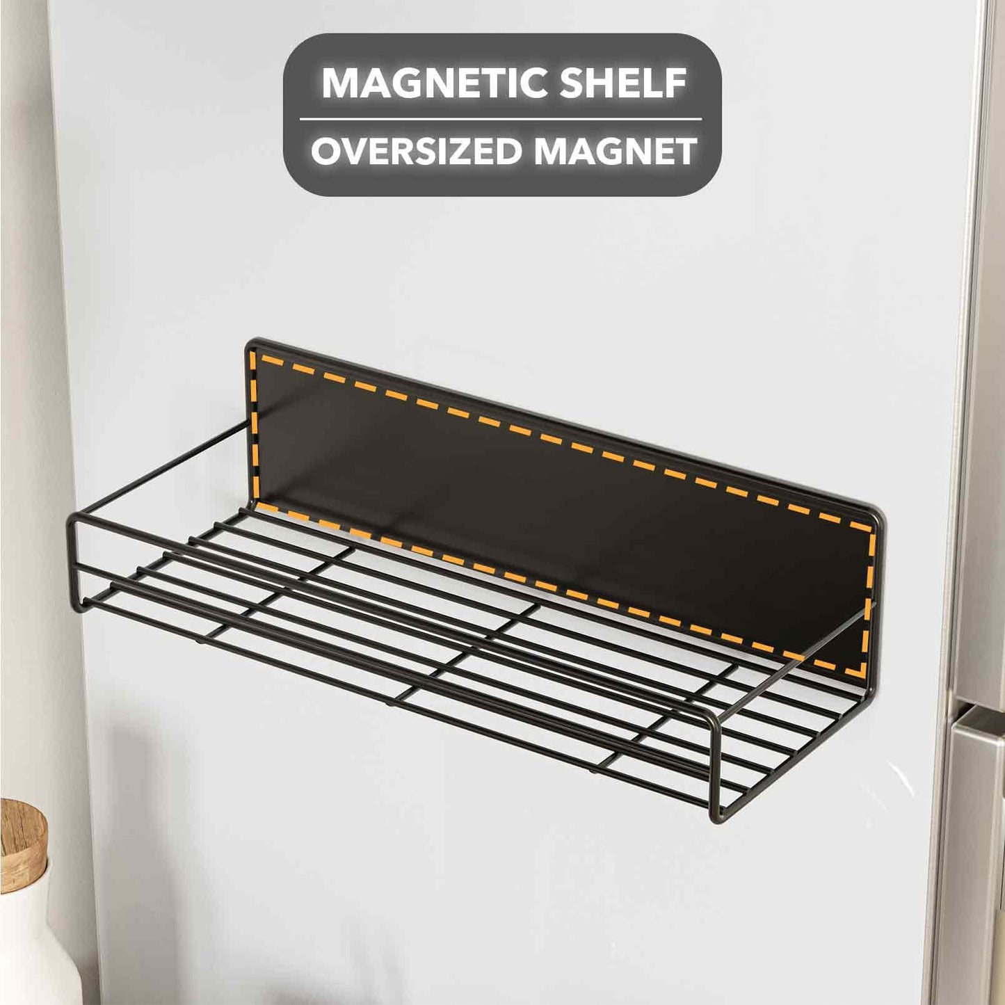 SpaceAid 4 Pack Magnetic Spice Rack with 48 Spice Jars, 400 Spice Labels and Funnel, Space Saving Refrigerator Fridge Oven Shelf Organizer