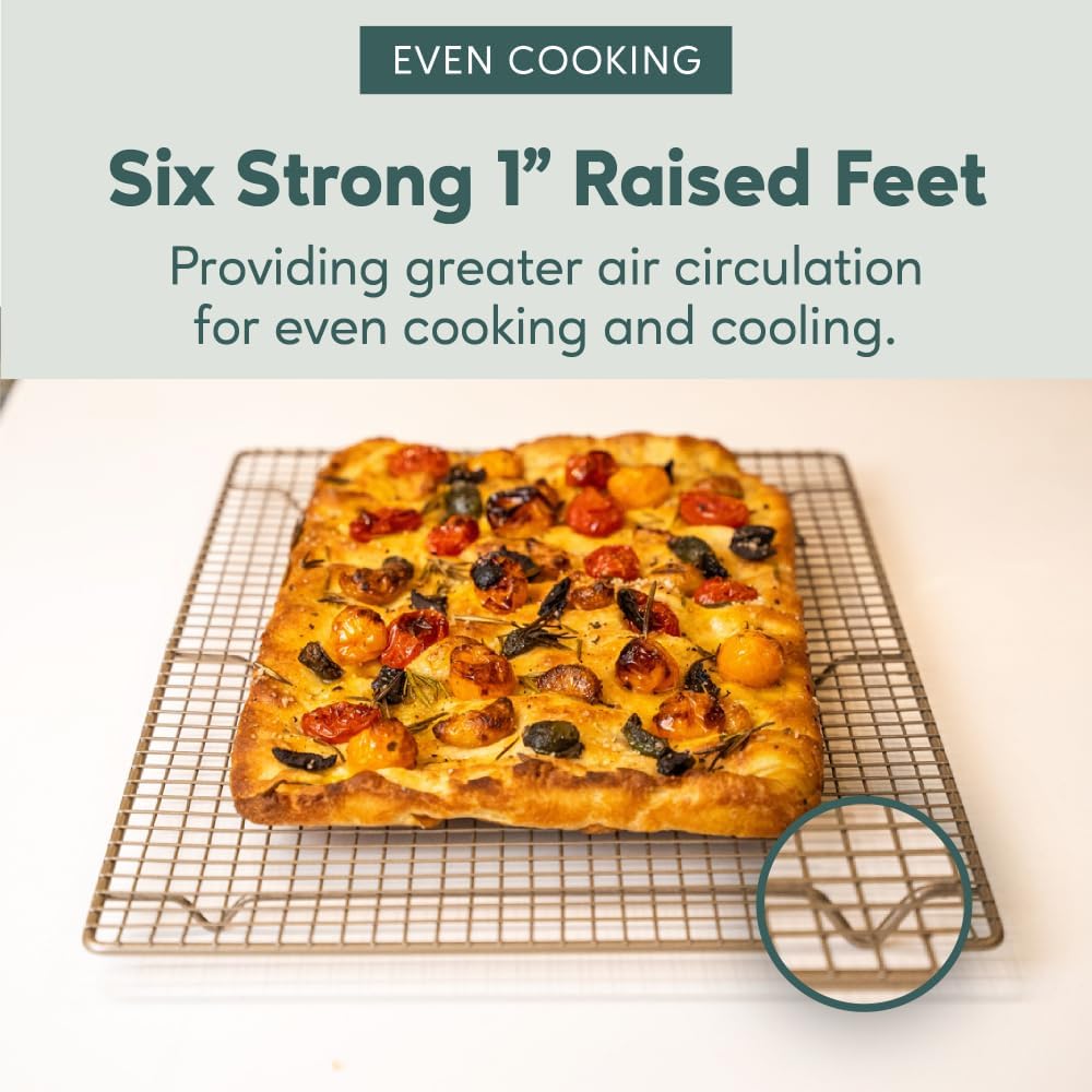 Ultra Cuisine Cooling Rack Set | Heavy-Duty 100% Stainless Steel | Oven & Dishwasher Safe | 11.5 x 16.5-Inch | Set of 2