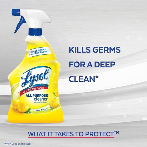 LYSOL All-Purpose Cleaner - Lemon Breeze Scent | Ready-to-Use 32 Oz Spray Bottle