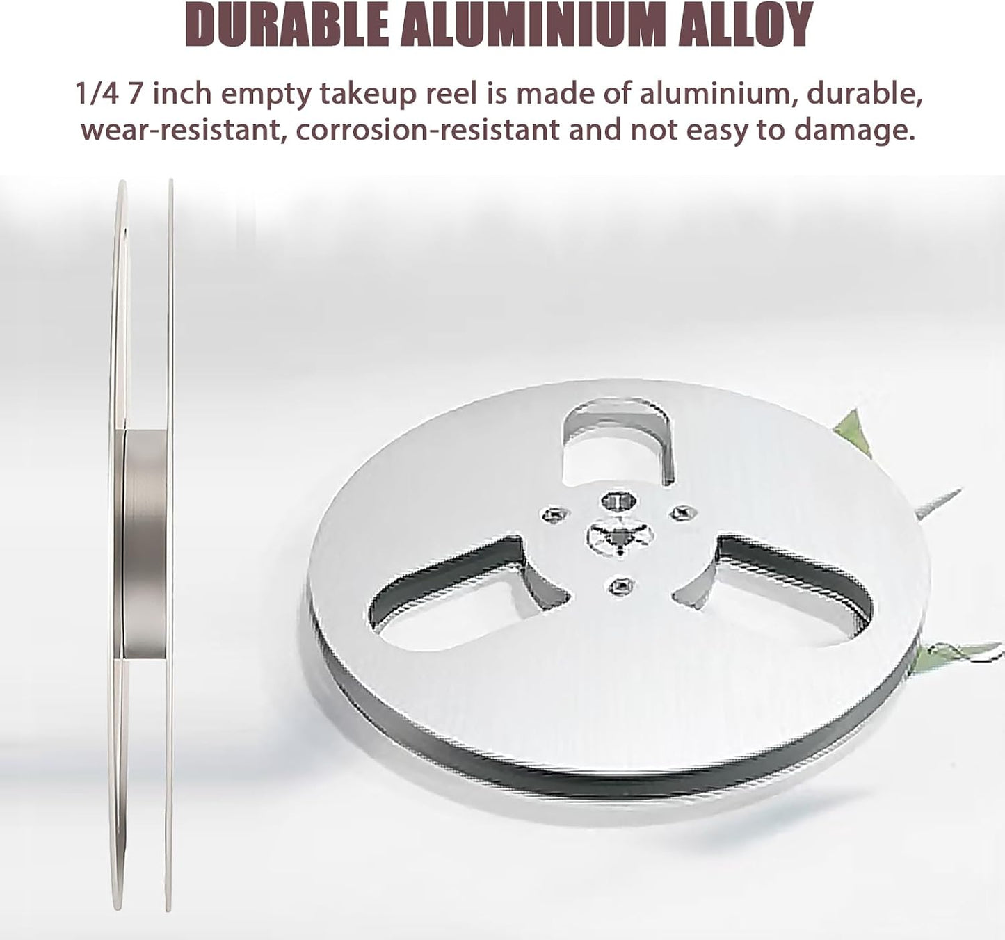 FOLOSAFENAR 1/4 Inch 7 Inch 3 Hub Empty Reel to Reel Take-up Reel - Universal Holes Aluminum Alloy Opening Part, Low