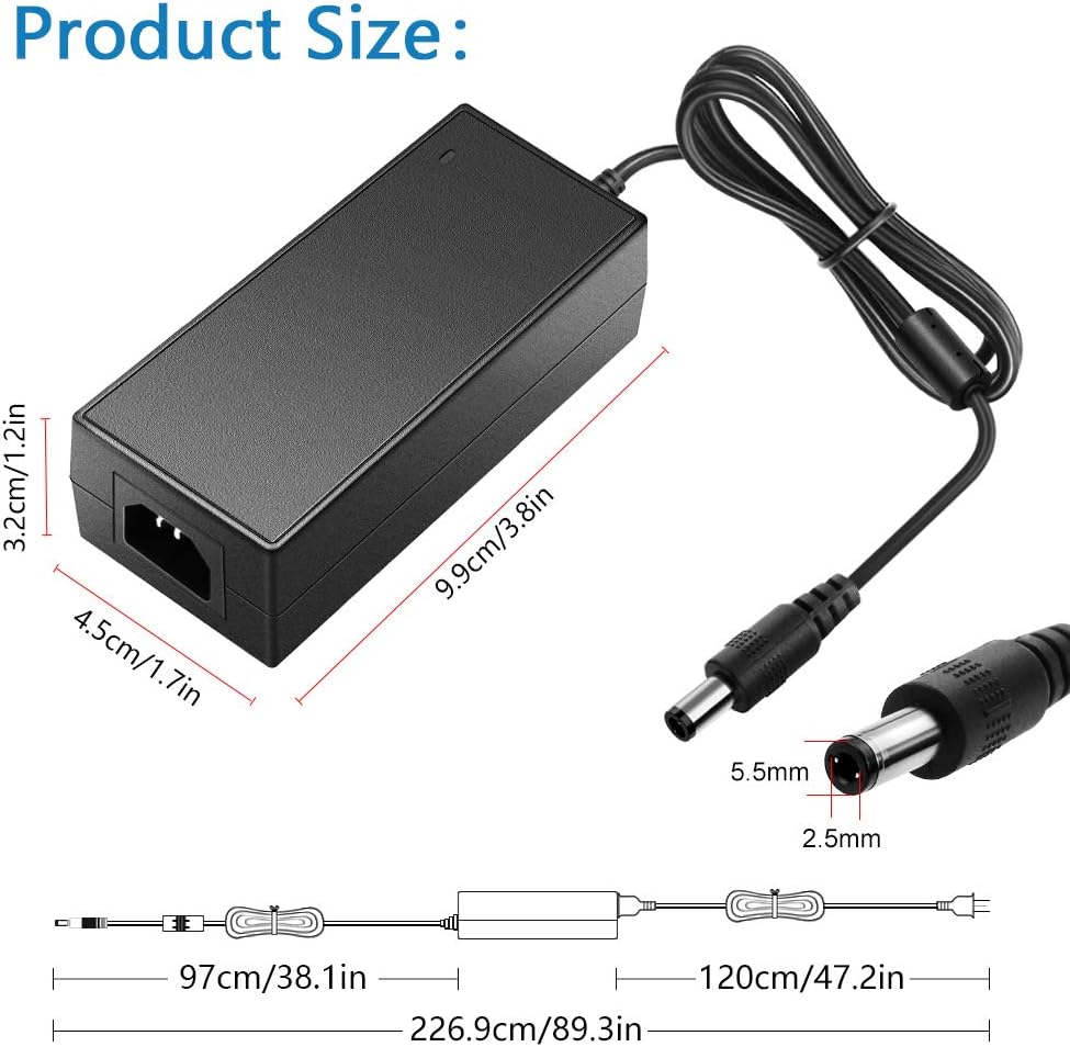 SHNITPWR 12V 3A 100V~240V 12 3Amp 5.5x2.5mm 3D 6-Pack Power Supply Adapter AC to DC Volt Converter Transformer LED