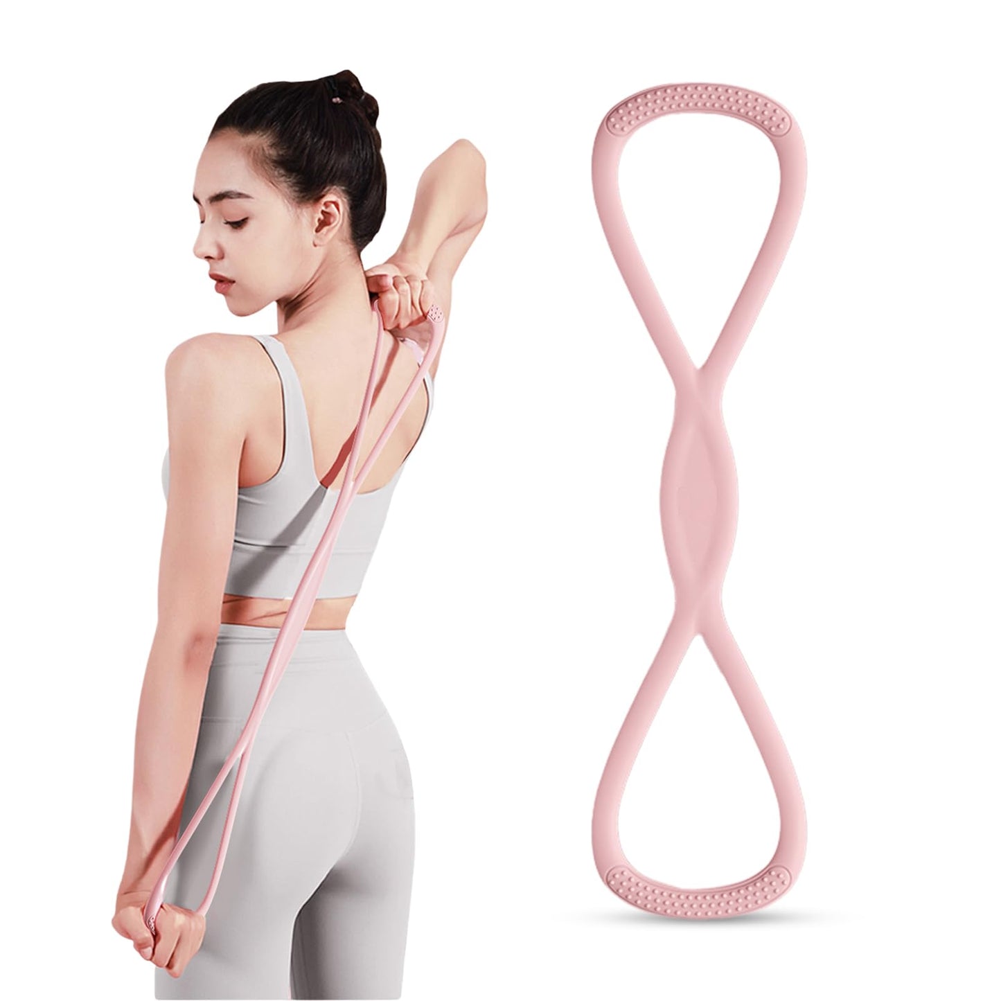 Figure 8 Resistance Band, Figure 8 Resistance Bands for Women Men, 15 lbs Resistance Band Figure for Working Out, Non-Slip Handles, Home Gym, Yoga & Physical Therapy