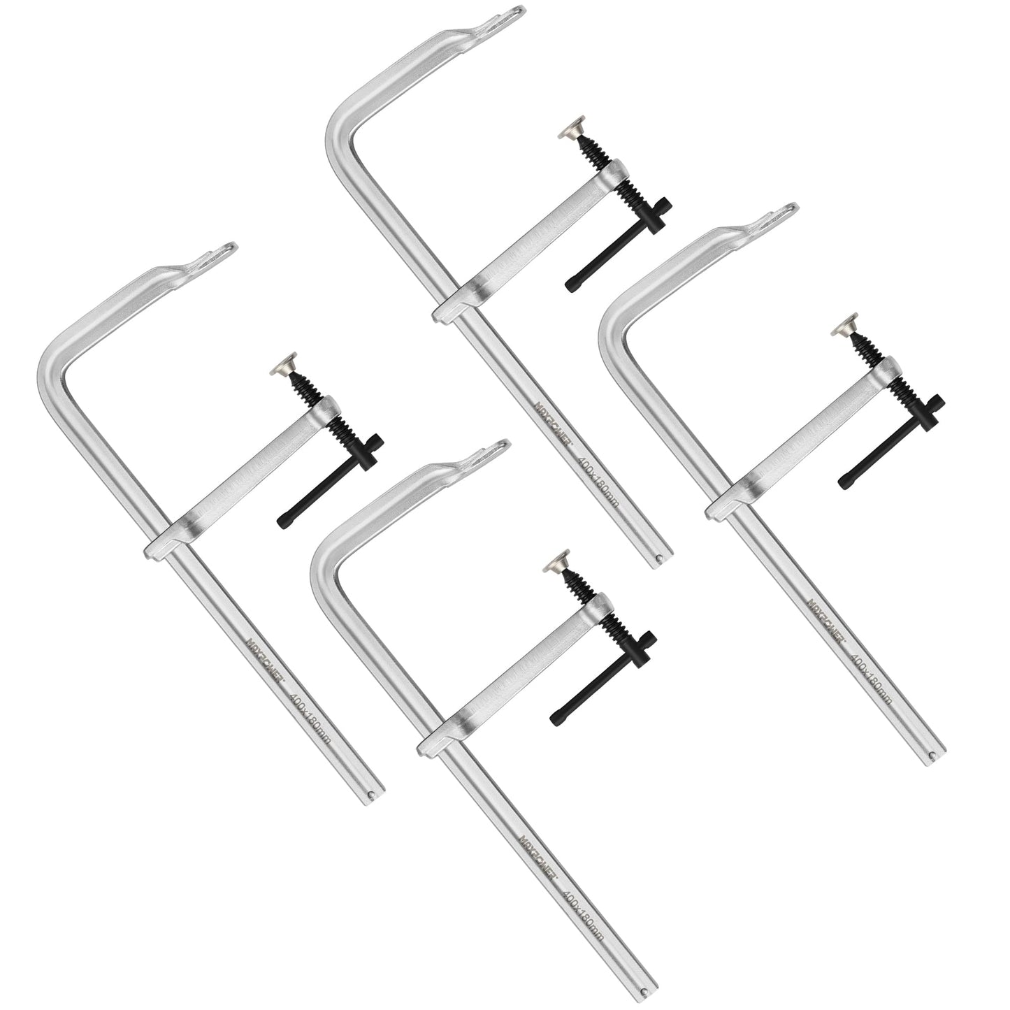 MAXPOWER 15-5/8" x 7-1/8" (400 x 180 mm) Deep Throat F Clamp, Heavy Duty Clamp for Welding, Rail Size 1" x 15/32", Pack of 4