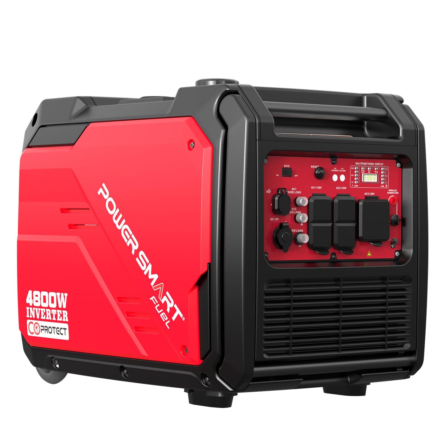 PowerSmart 4800W Portable Inverter Generator, Gas Powered Quiet Inverter Generator with CO Alarm & RV Ready 30A Outlet, 223cc Engine Eco-Mode Generator for Home Backup, Camping and Tailgating