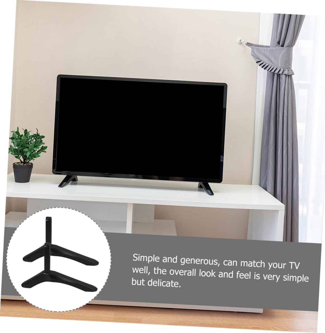 SEWOART Heavy Duty Tv Stand No-Drill Desktop Mount for Tvs Sturdy Aluminum Alloy Fit Modern Design