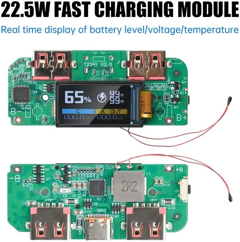 UrbanHui 22 5W USB Power Bank Module Fast Charging Stepdown Converter With Integrated Protection Circuits, Multiple