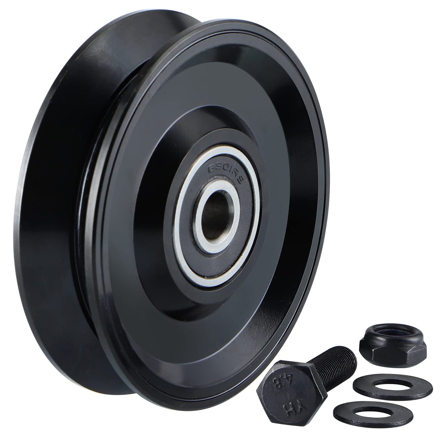 Skelang V Groove Wheel 4 Inches, Slide Gate Wheel with Double Bearings, Rolling Gate Caster for Inverted V Track, 2200 Lbs Load Capacity
