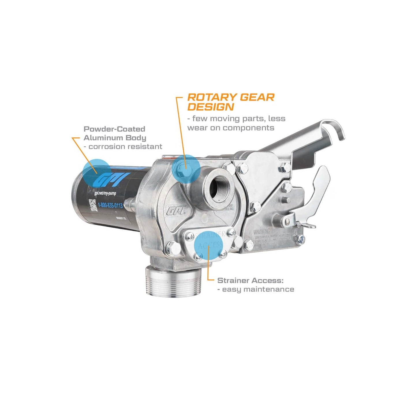 GPI - M-150 Series Fuel Transfer Pump, Direct Mount- Pump Only, 15 GPM, 12 Volt (110240-02)