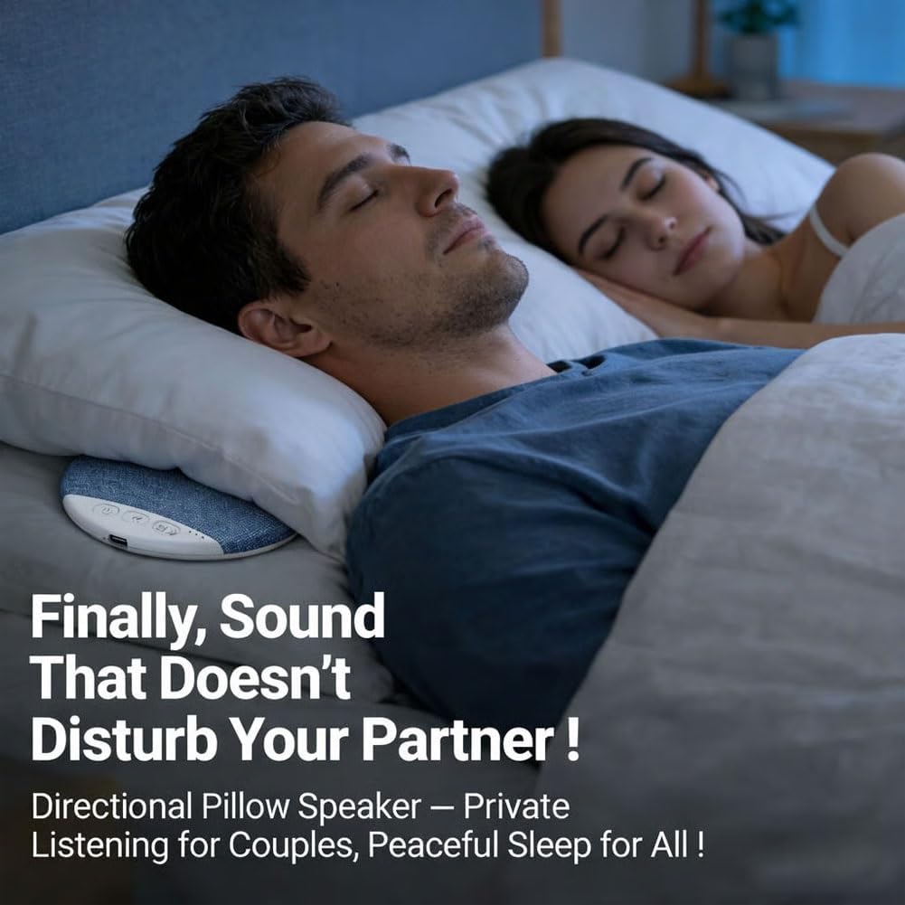 TZVXPGI Bluetooth Pillow Speakers for Sleeping, Ultra-Thin Wireless Under Pillow Sleep Speaker for Side Sleepers, Mini