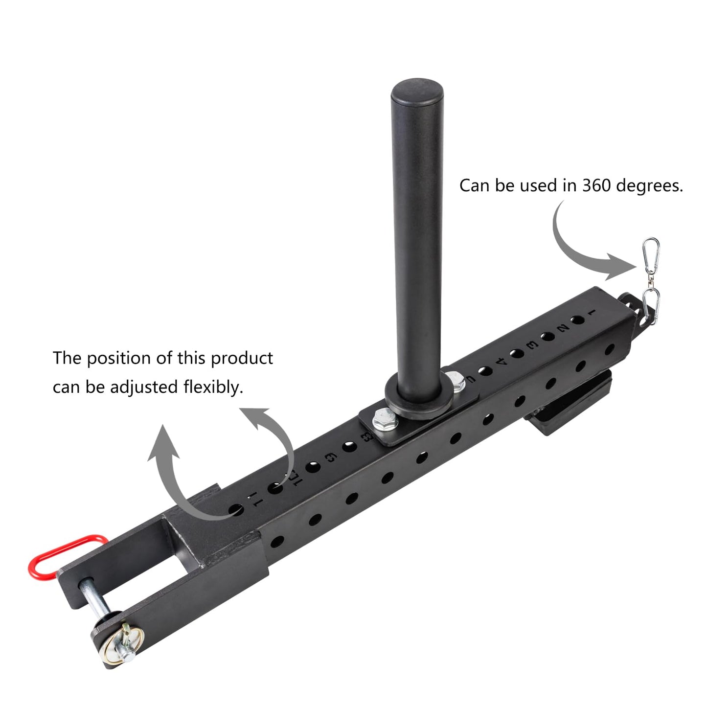 BROTTEBEAR Multi Use Belt Squat Attachment with Lever Arms fits for 3"X 3" Square Tube Power Cages Home Gym Accessory for Strength Training with 330 lbs Capacity (Not Included Squat Belt)