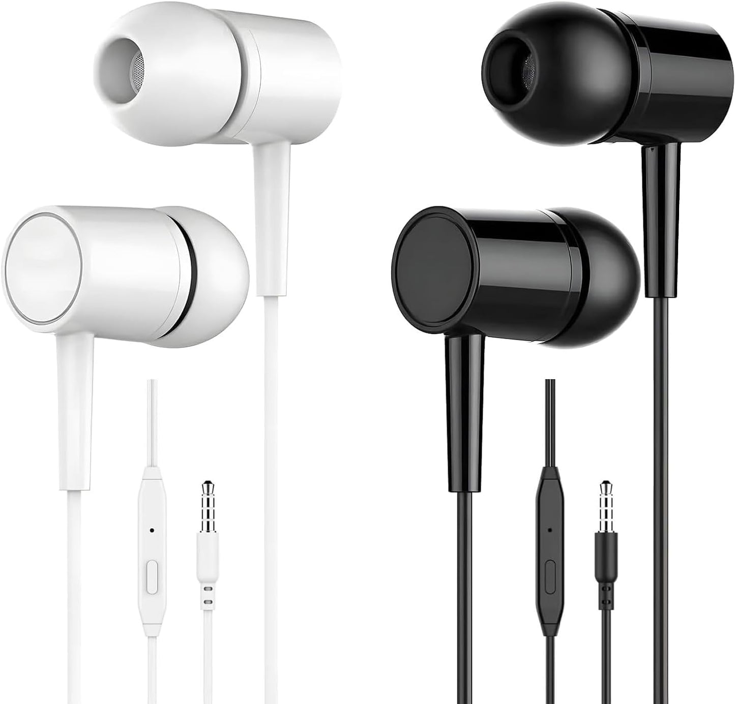 Generic 2 Pack 3.5mm Wired Earbuds in-Ear Headphones, Earphones with Microphone, Noise Isolation Corded for Plug Ear
