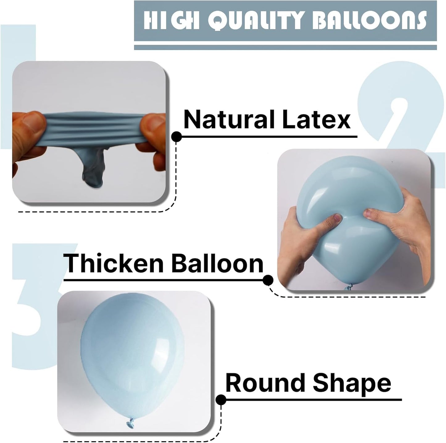 PartyWoo Dusty Blue Balloons - 120-Piece Boho Balloon Arch Kit | Light Blue Aqua for Graduation, Baby Shower & Birthday Decor
