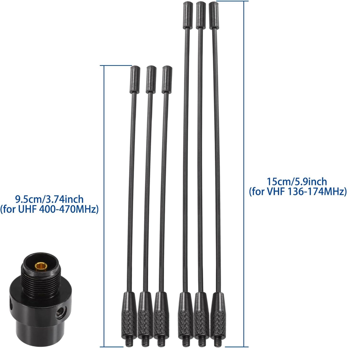 BINGFU 136-174MHz 400-470MHz PL259 Vehicle Mobile Ham Radio Antenna with Ground Planes Dual Band VHF UHF Magnetic Base