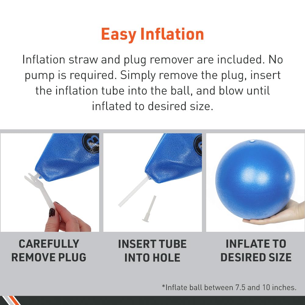 Body Sport Core Fitness, Yoga and Pilates, Excercise Fusion Ball, Core Training, Physical Therapy, Balance, Stability, Stretching, Improve Health, Non-Latex, 7.5" Diameter